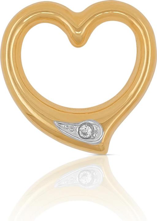 Muau Pendant heart yellow gold 750 diamond 0.02ct. 12x12mm (Gelbgold)