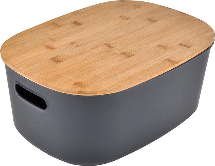 Produktbild Casativo Aufbewahrungsbox aus Kunststoff mit Deckel aus Bambus, 24 x 18 x 12,5 cm
