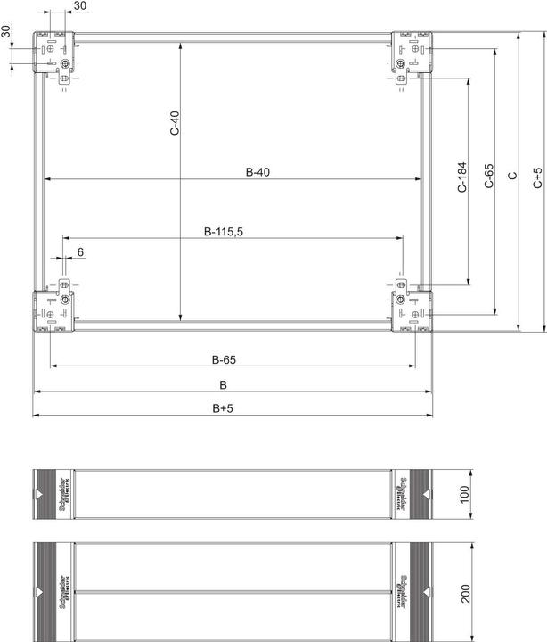 Produktbild Schneider Electric Sockel-Frontelement 800x400x100mm