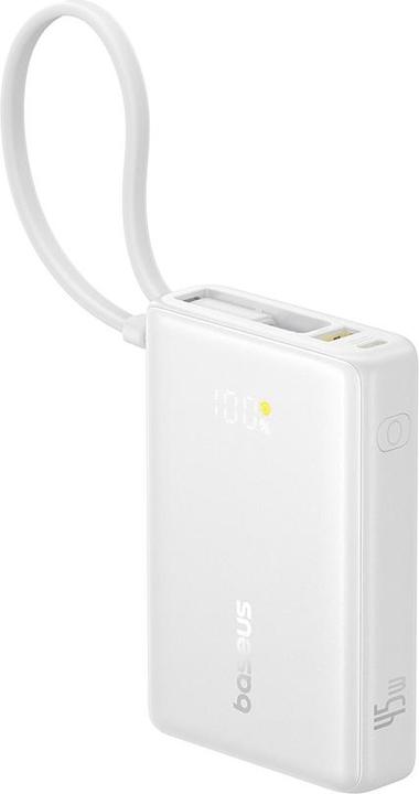 Produktbild Baseus Powerbank PicoGo Digital Display 10000mAh 45W (biały) (10000 mAh, 45 W)