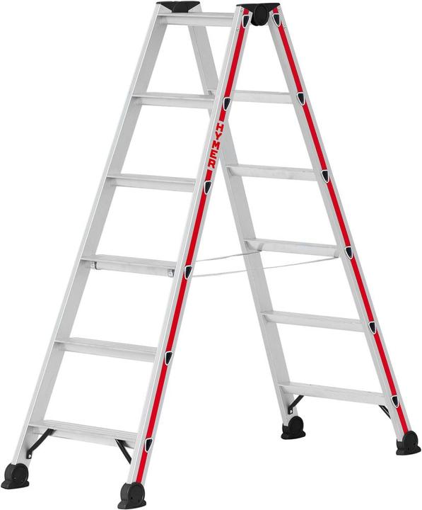 Actual product image Hymer-Leitern Step ladder on both sides 2x6 (Stepladder, 153 cm)