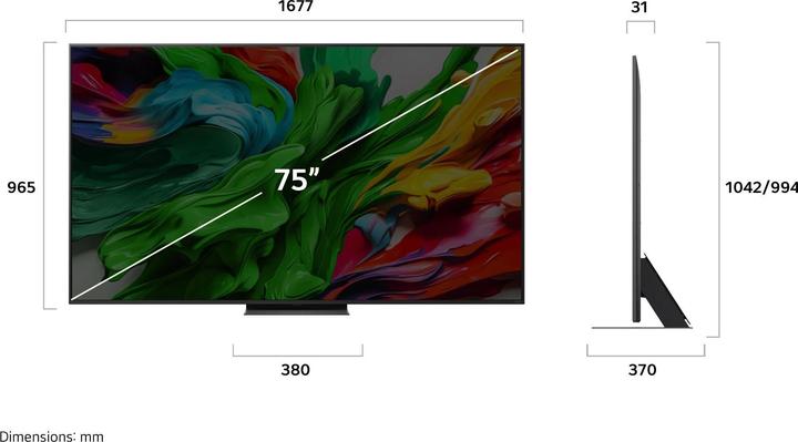 Actual product image LG TV 75QNED87A6B 75, 3840 x 2160 (Ultra HD 4K), QNED (75", QNED, 2025)