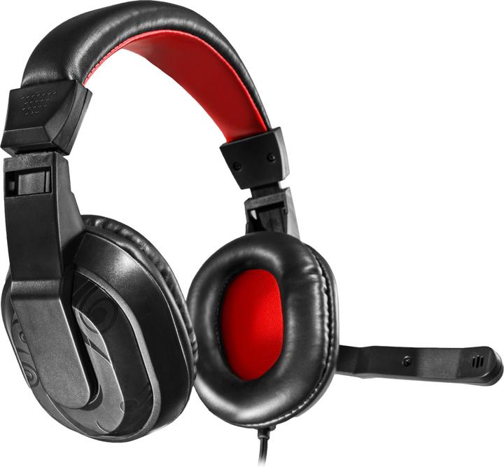 Immagine prodotto Mars Gaming Cuffie MRH0 con archetto a filo Nero, Rosso (Cablato)