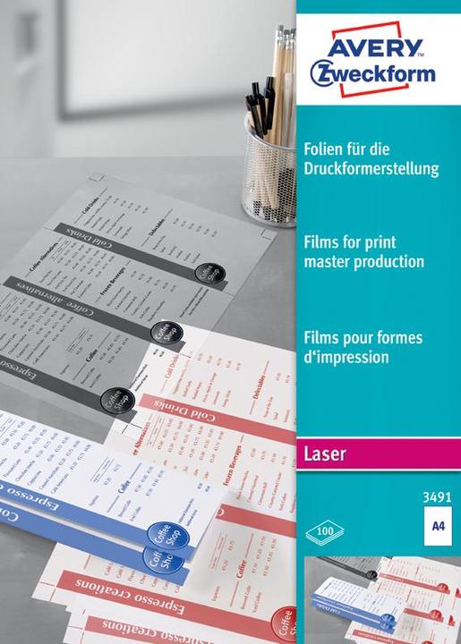 Produktbild Avery Zweckform Transparente, matte Polyesterfolie (210 x 297 mm, 100 x)