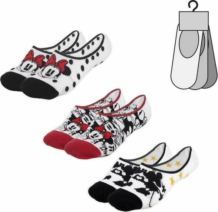 Cerda CERDÁ LIFE'S LITTLE MOMENTS Unisex Pack of 3 Minnie Motifs Printed Trainer Socks Made from 90% Cotto (3er Pack, 36 - 41)