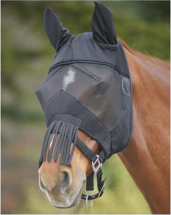 Waldhausen Premium fly mask with ear protection and nose fringes