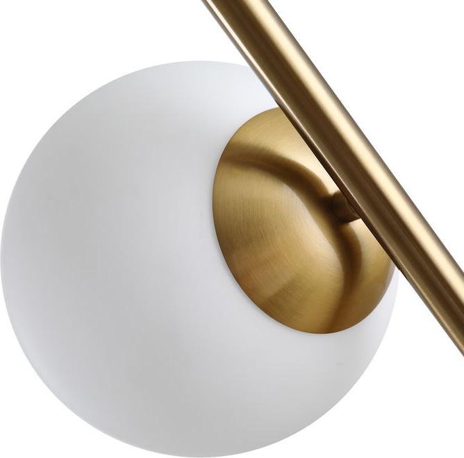 Produktbild Swisshandel24 Stehlampe Stehleuchte Standleuchte 2-teiliger Glas-Lampenschirm, Stahl+Glas, 39 x 28 x 165cm (Golden (E27)