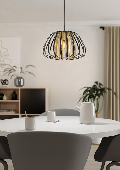 Immagine prodotto EGLO Lampada a sospensione ENCINITOS 1x E27 Nero/Oro (E27, 0 lm)