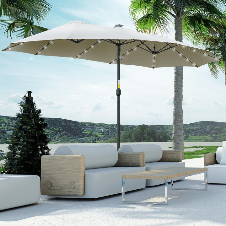 Produktbild Outsunny Sonnenschirm mit Solar-LED-Leuchte (2.65 m)