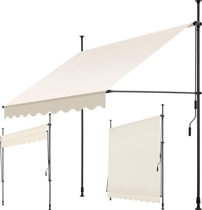 Produktbild tectake Klemmmarkise mit Handkurbel, höhenverstellbar (2 m)