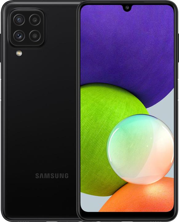 Produktbild Samsung Galaxy A22 EU (128 GB, Black, 6.40", Dual SIM, 48 Mpx, 4G)