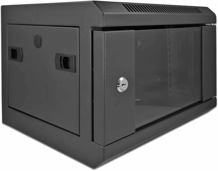 Immagine prodotto Delock Armadio a muro 10 con porta di vetro 10 / 4U / Nero (4 HE, Portapacchi da 10 pollici)