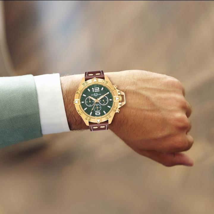 Immagine prodotto Spears & Walker Orologio Varus II al quarzo in vera pelle marrone - 34112 (Cronografo, 49 mm)