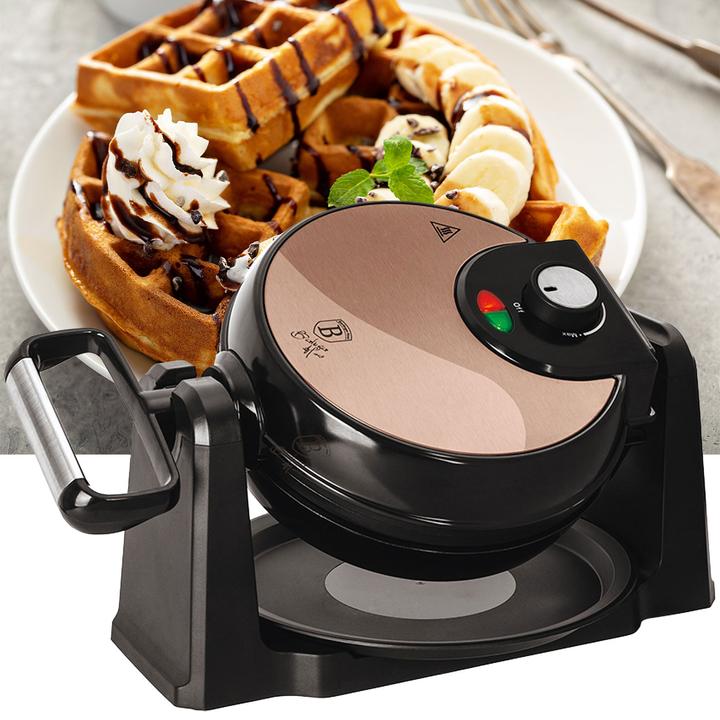 Immagine prodotto BerlingerHaus BH9451 Macchina per waffle girevole con supporto Linea Metallica Oro Rosa