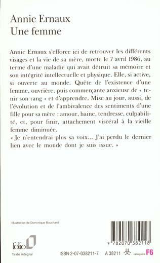 Actual product image Une femme (French, Ernaux, Annie, 1990)