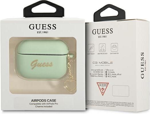 Image du produit Guess case for Airpods Pro GUAPLSCHSN green Silicone Heart Charm (Sac pour écouteurs)