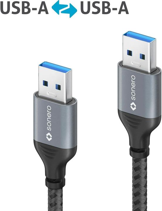 Produktbild Sonero USB 3.0-Kabel USB A - USB A 3 m (3 m, USB 3.2 Gen 1, 5 W)