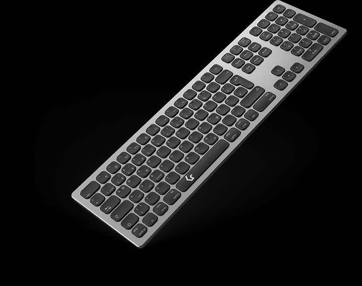 Image du produit KeySonic Clavier Full-Size en aluminium, Bluetooth® & RF, pour Win & macOS (DE, Sans fil)