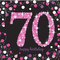 Image du produit Amscan 16 Servietten Pink Celebration 70 Jahre 33 x 33 cm (1 x, 33 x 33 cm)