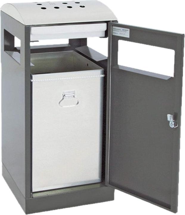 Actual product image Waste collector with ashtray, capacity 90 l, charcoal. (90 l)