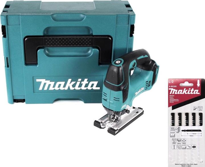 Image du produit Makita DJV 182 ZJ Scie sauteuse sans fil 18V Brushless 26mm + Coffret Makpac + 5 Pièces de Lames de
