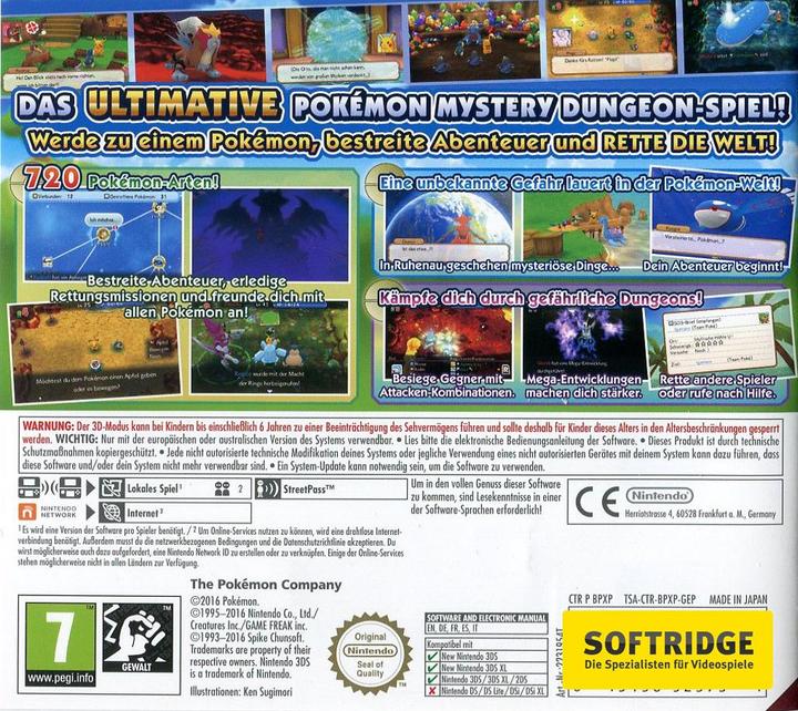 Produktbild Nintendo Pokémon Super Mystery Dungeon (3DS, 3DS XL, 2DS, DE)