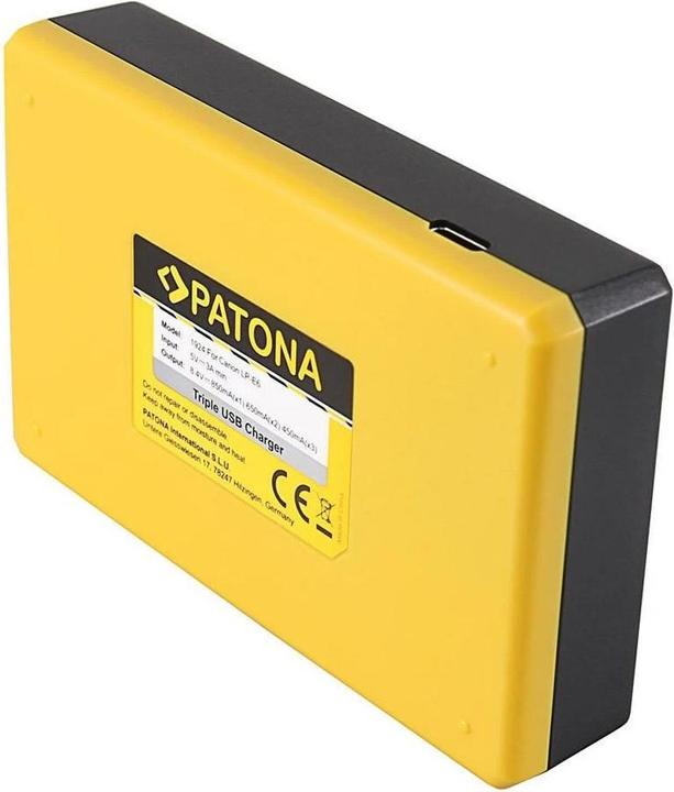 Immagine prodotto Patona Caricabatterie triplo Canon LP-E6 (Caricabatterie per fotocamere)