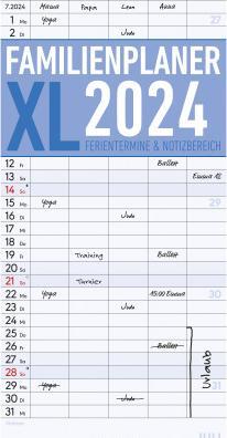 Produktbild Alpha Edition Familienplaner XL 2024 mit 5 Spalten - Familien-Timer 22x45 cm - Offset-Papier - mit Ferienterminen (22 x 45 cm, Deutsch)