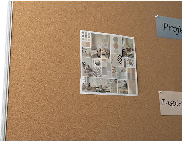 Actual product image eurokraft basic pin board, natural cork, WxH 900 x 600 mm. (Bulletin board, 60 x 90 cm)