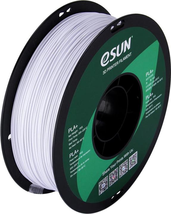 Produktbild eSUN PLA+ Kaltweiss 1.75mm 1Kg (PLA+, 1.75 mm, 1000 g, Weiss)