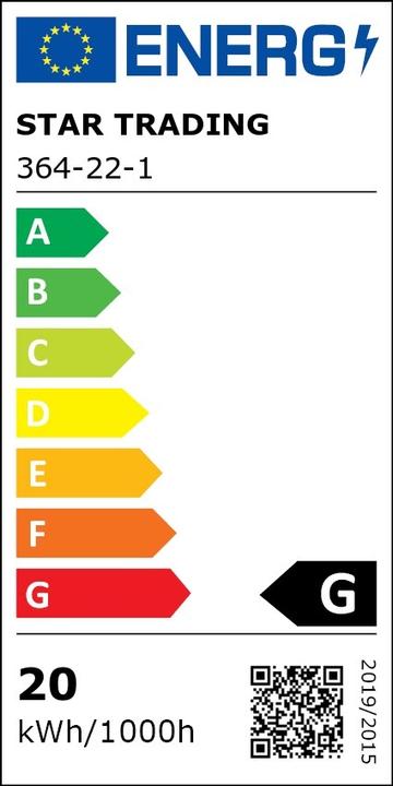 Energy Label Star Trading High (E27, 20 W, 1300 lm, 1 x, G)