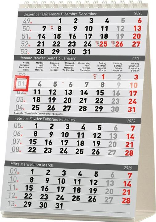 Biella Calendrier de table 4 mois Desktop Delta 4 (Couverture rigide)