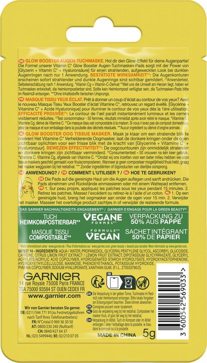 Actual product image Garnier Tissue Mask