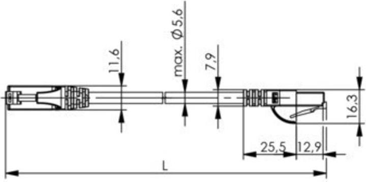 Actual product image Telegärtner Patch cable (U/UTP, CAT5e, 2 m)