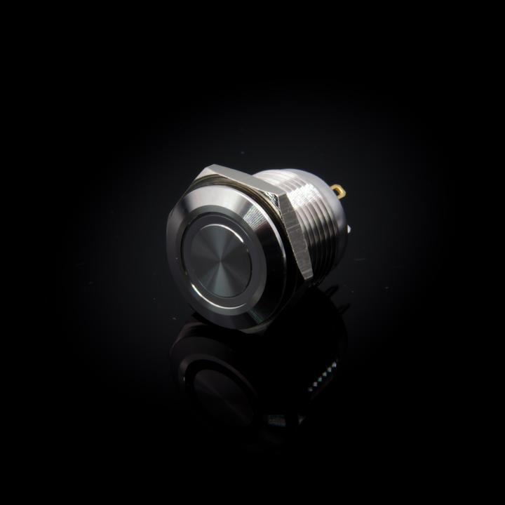 Image du produit Purecrea Bouton-poussoir 16mm avec éclairage RGB 5V - Acier inoxydable