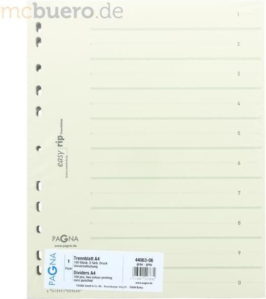 Immagine prodotto Pagna Divisori Easy Rip 1-0 beige, 100 pezzi.