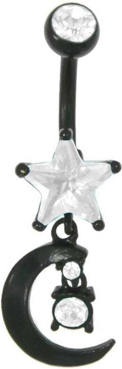 Produktbild Bijouteria Bauchpiercing (Chirurgenstahl 316L, Kristall, PVD Beschichtung (schwarz))