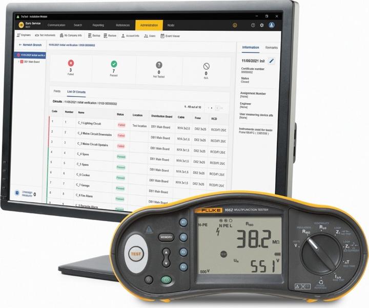 Actual product image Beha Amprobe Fluke 1664FC DE FTT KIT Installation Tester Set