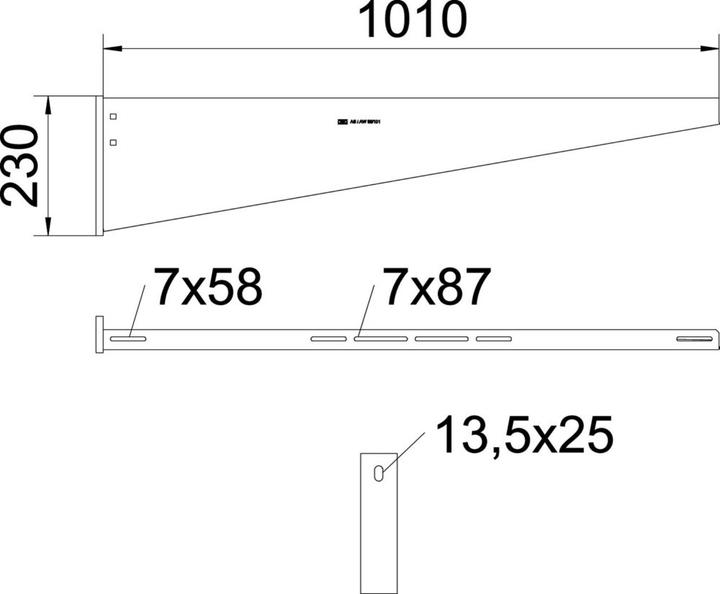 Actual product image OBO Bettermann OBO AW 55/101 FT 1010mm wall/plinth bracket (Various)