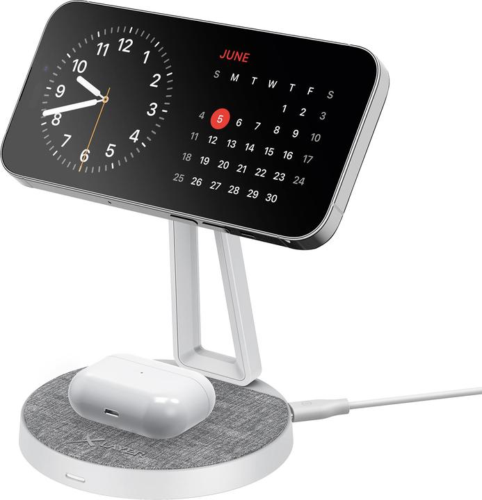 Actual product image Xlayer MagFix Pro 2 in 1 Charging Station 15W Grey/White (15 W)