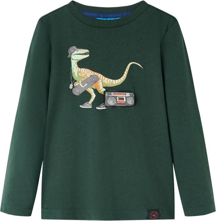VidaXL Kinder-Langarmshirt Dunkelgrün 116,Material: 100 (116)