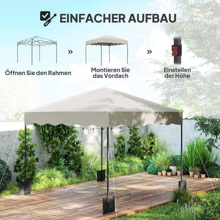 Actual product image Swisshandel24 Faltpavillon ca.3x3m, wasserabweisend Stabil Winterfest, Cremeweiss (297 cm, 297 cm)