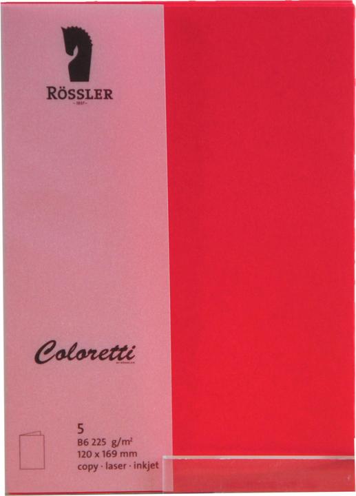 Image du produit Magni 220719526 - Coloretti Cartes, 220 g/m², DIN B6 hd, coquelicot, 5 pièces (5 pcs)
