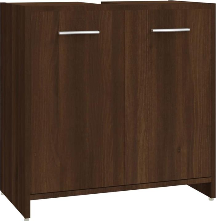 Actual product image VidaXL Badmöbel Set Badezimmermöbel Badezimmerschrank 4 tlg. Braun Eichen Optik