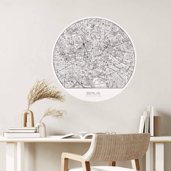 Produktbild Trenddeko Stadtplan Berlin - rund (Ø 90 cm)