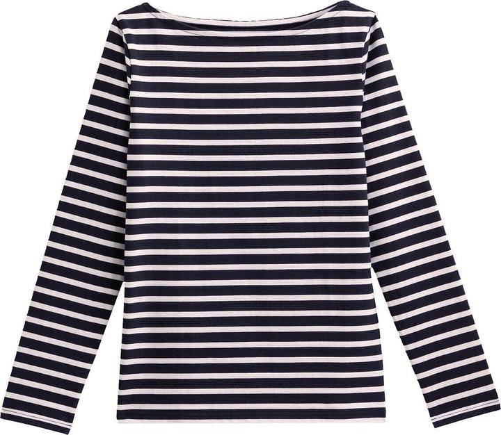 Produktbild La Redoute Collections Langarmshirt mit U-Boot-Ausschnitt und Streifenmuster (XS)