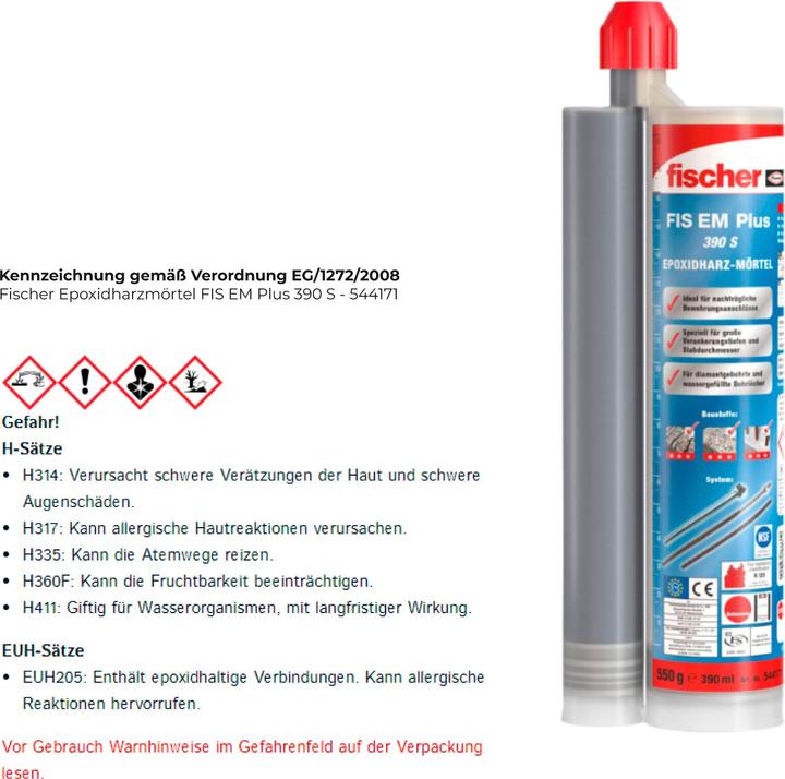 Fischer Epoxidharzmörtel FIS EM Plus 390 S (1 pz.)