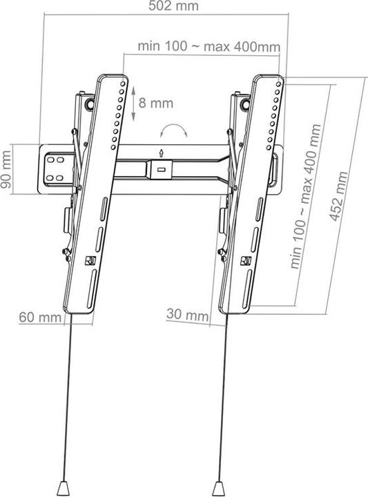 Actual product image Hagor BL Superslim Tilt 400 (55 inch) (Wall, 55", 35 kg)
