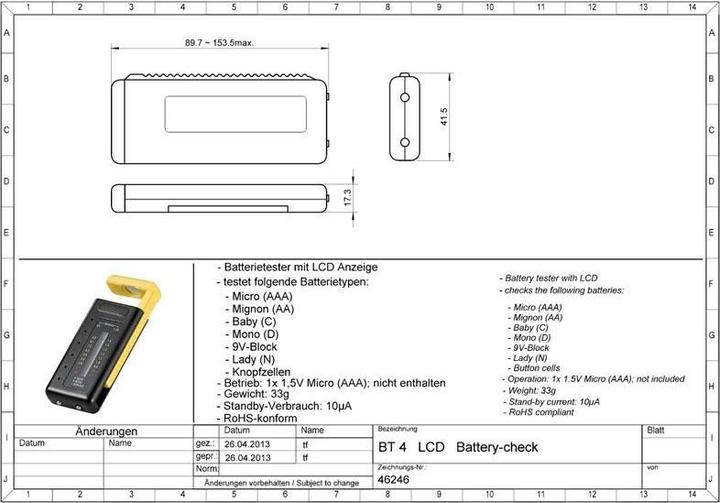 Actual product image Goobay LCD Batterietester