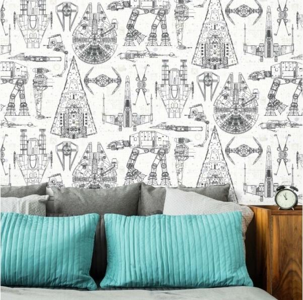 Actual product image Roommates Star Wars Blueprint Peel & Stick Wallpaper